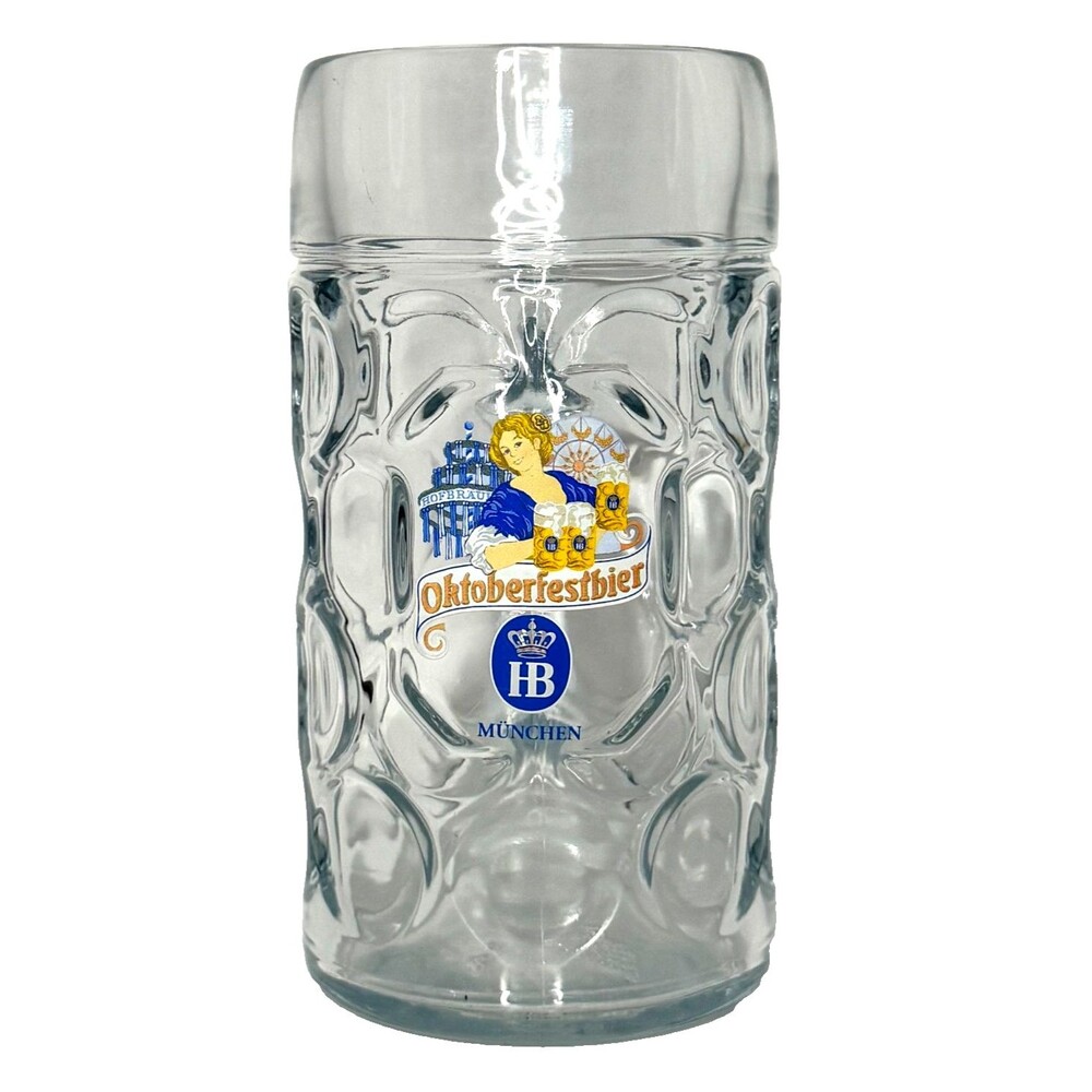 Large Hofbräu München Oktoberfestbier HB Glass Beer Stein Mug Germany